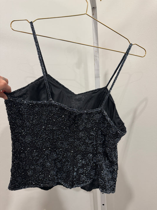 Black beaded corset top