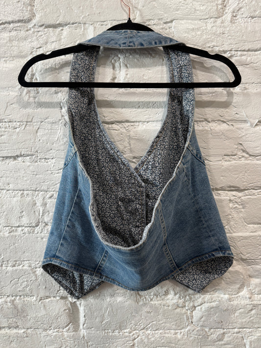 Denim halter top