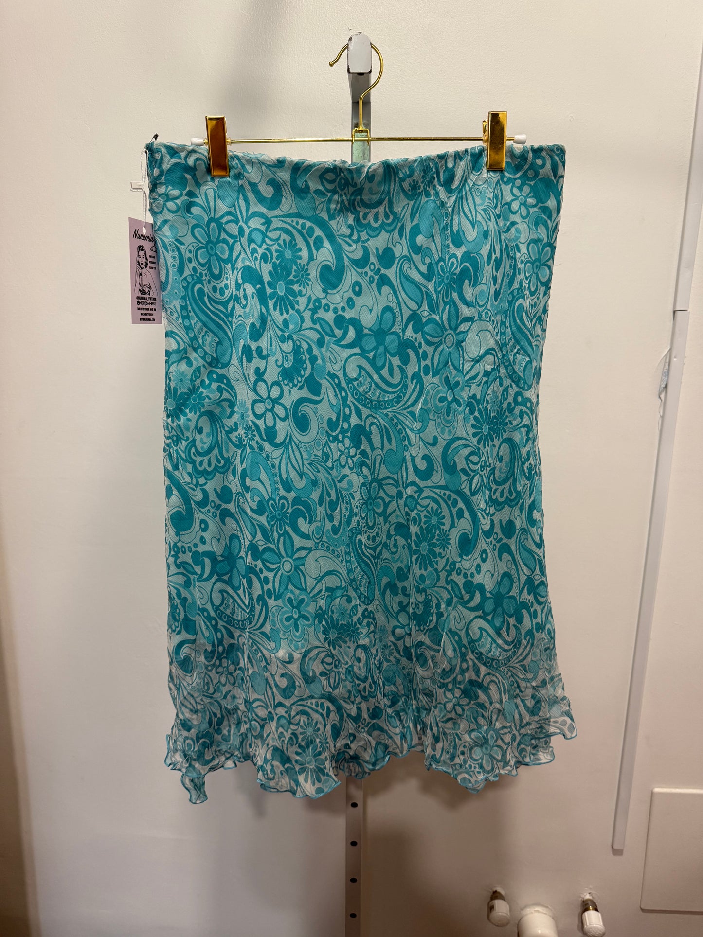 Blue Floral Silk Set