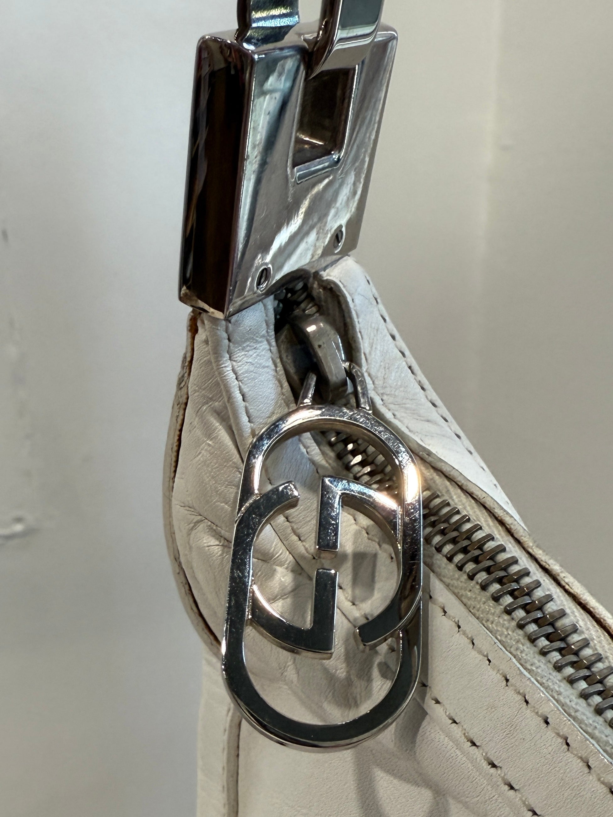 White Leather Gucci Handbag