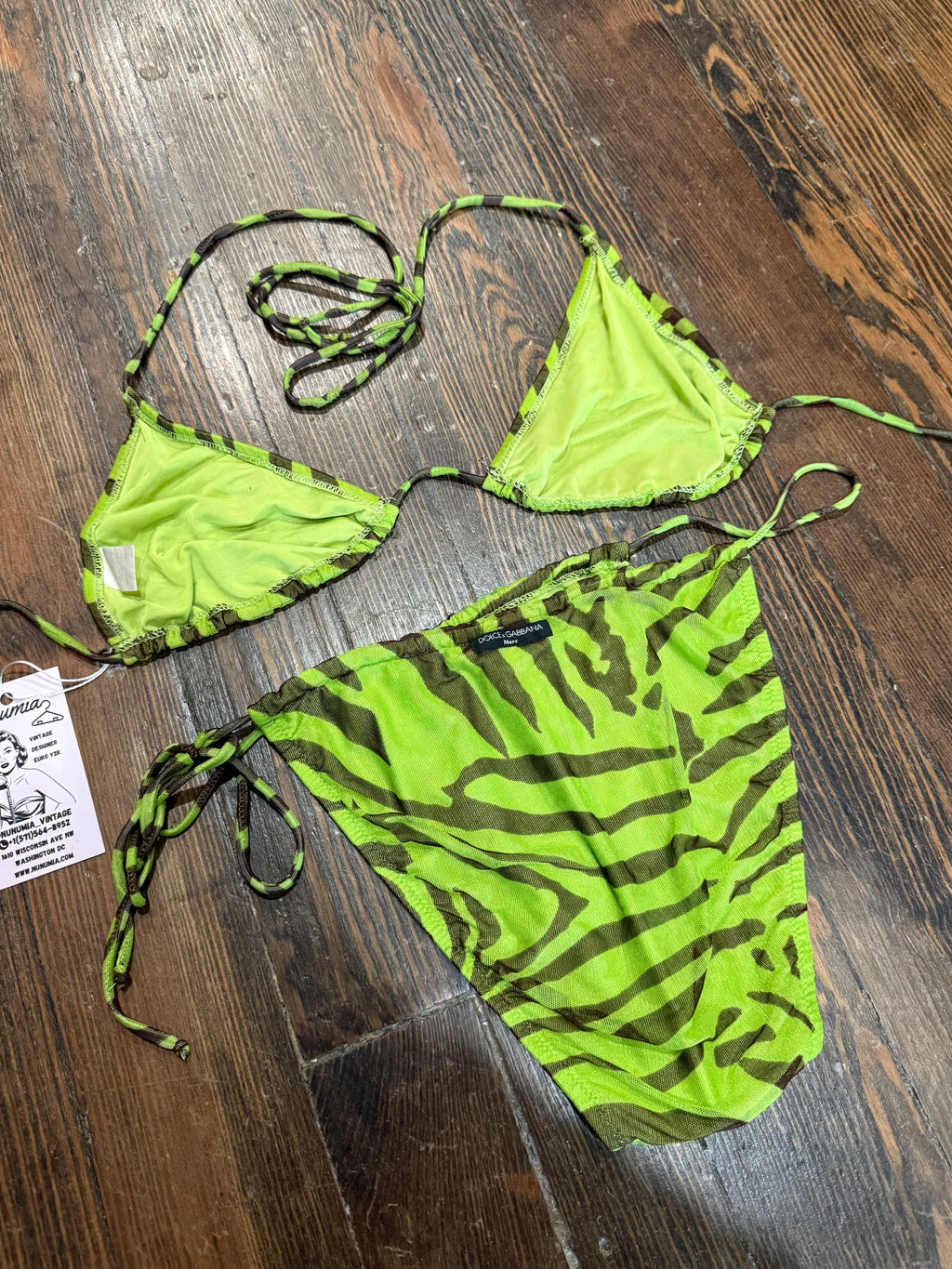 D&G Rare Mesh Green Tiger Bikini