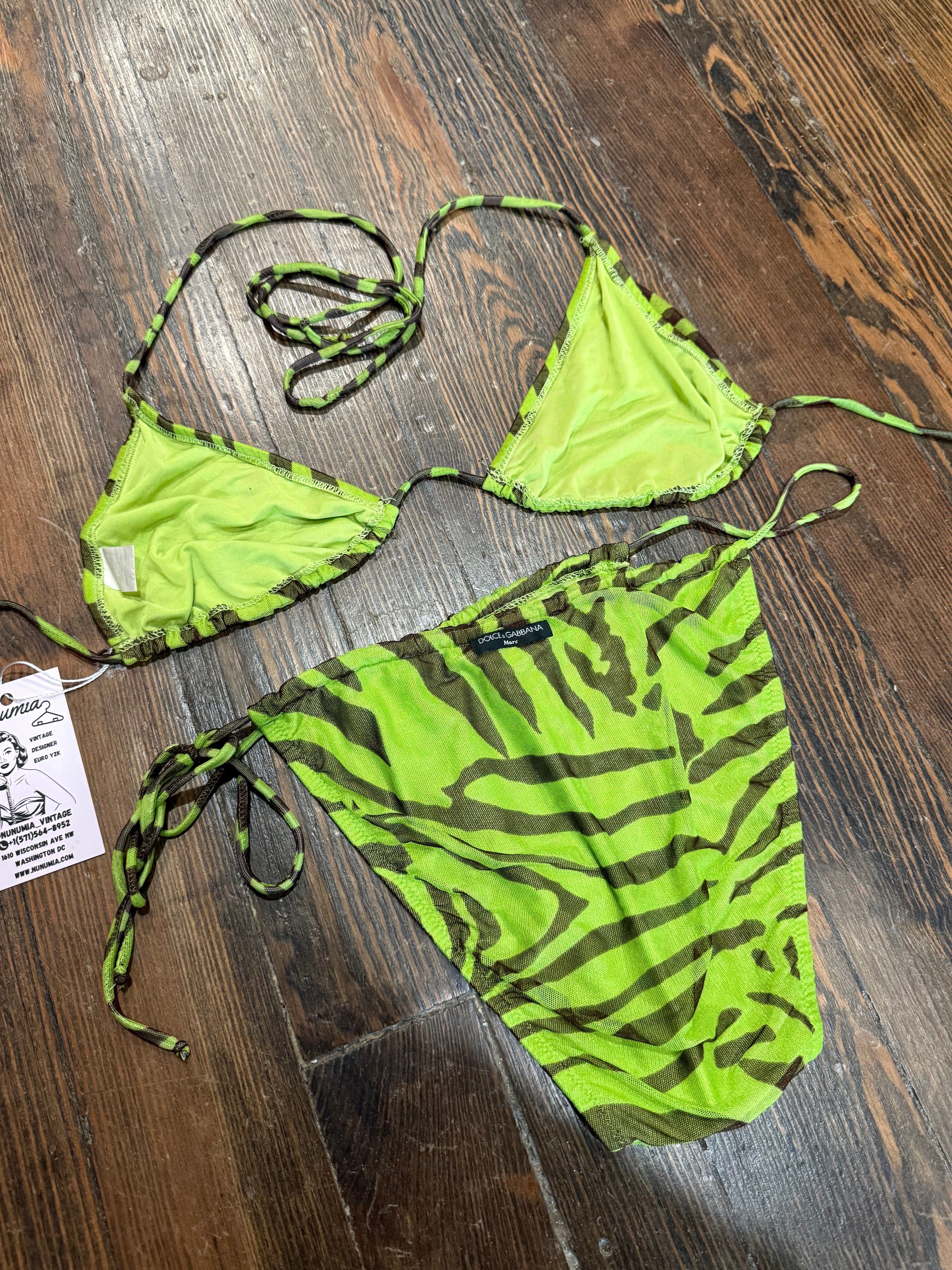 D&G Rare Mesh Green Tiger Bikini