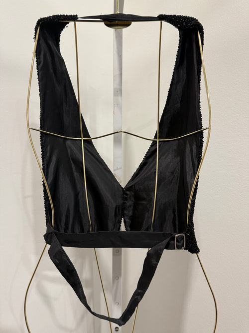 Beaded halter vest top