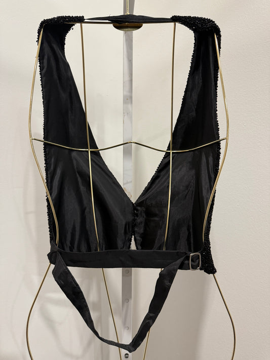 Beaded halter vest top