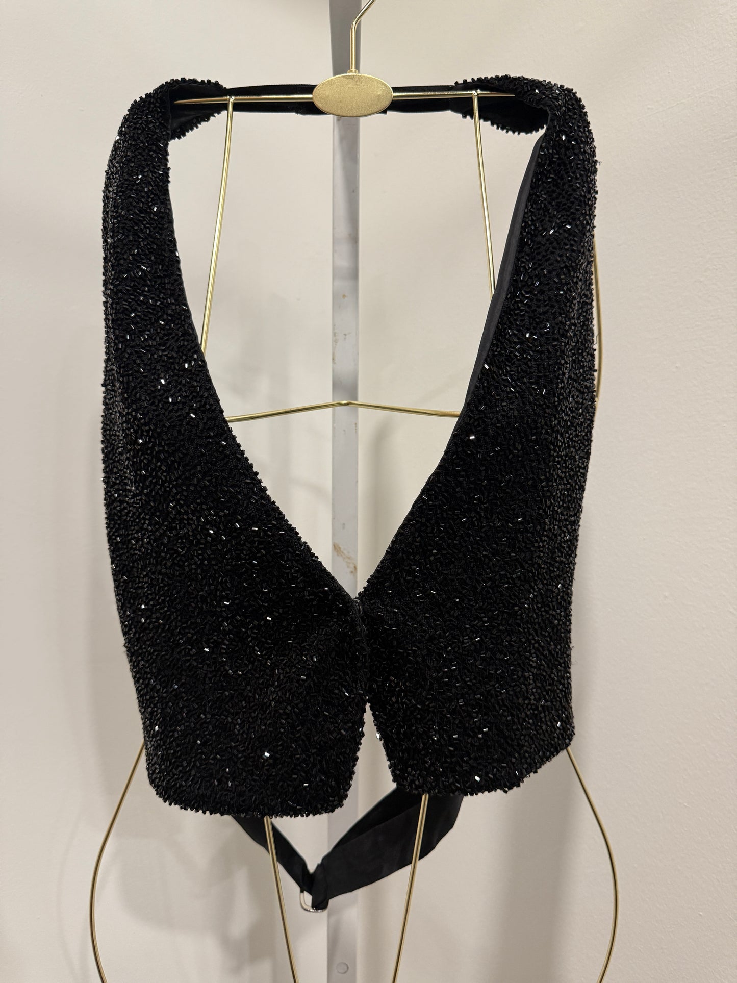Beaded halter vest top