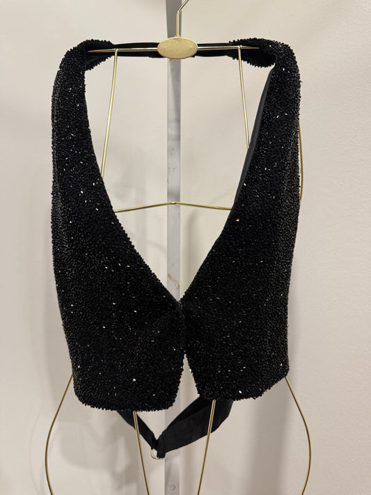Beaded halter vest top