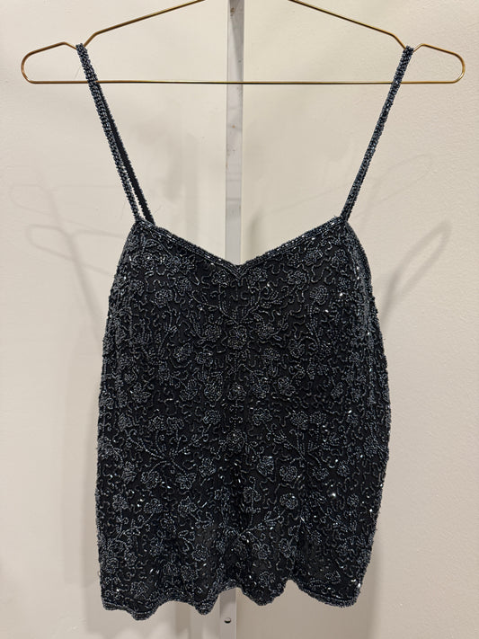 Black beaded corset top