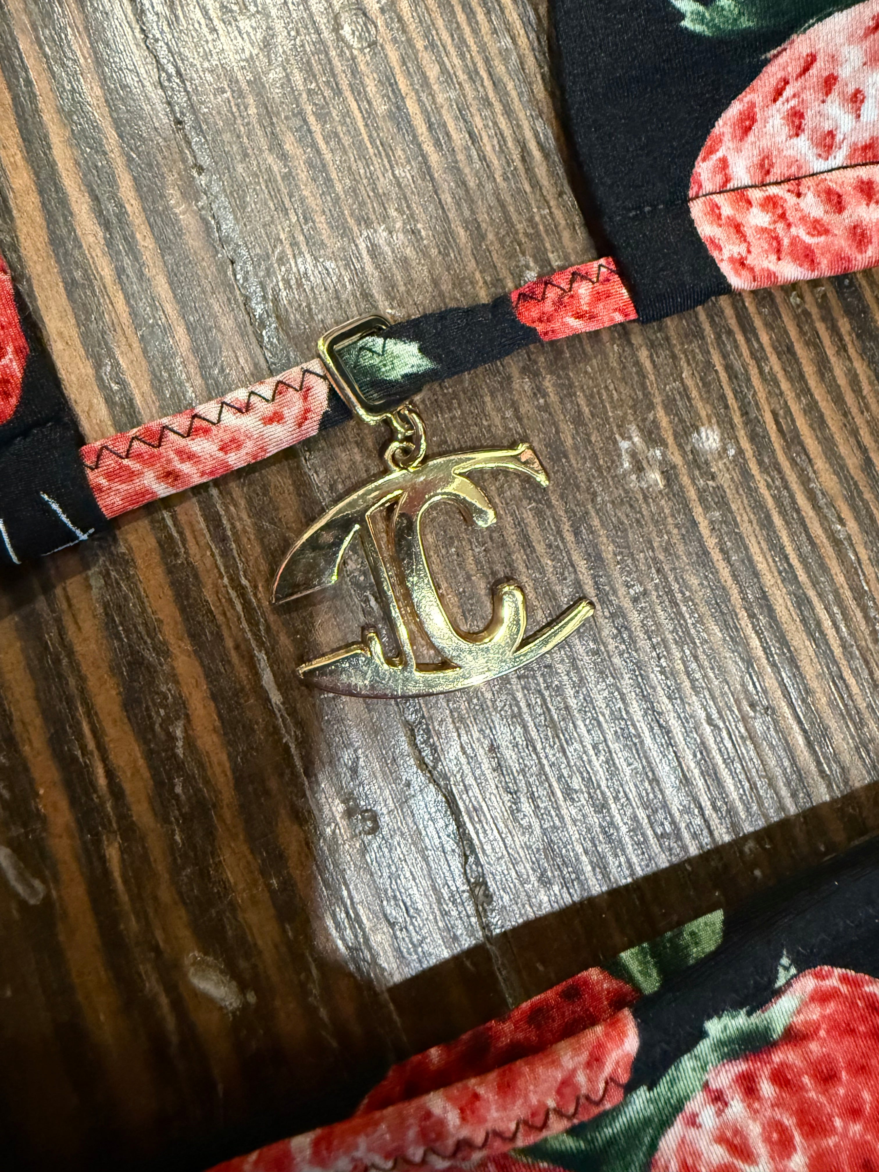 Vtg Cavalli Strawberry Bikini set as is