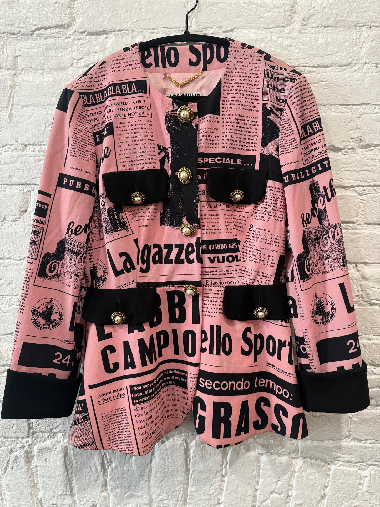 1993 Moschino 
Pink Gazzette 
Blazer