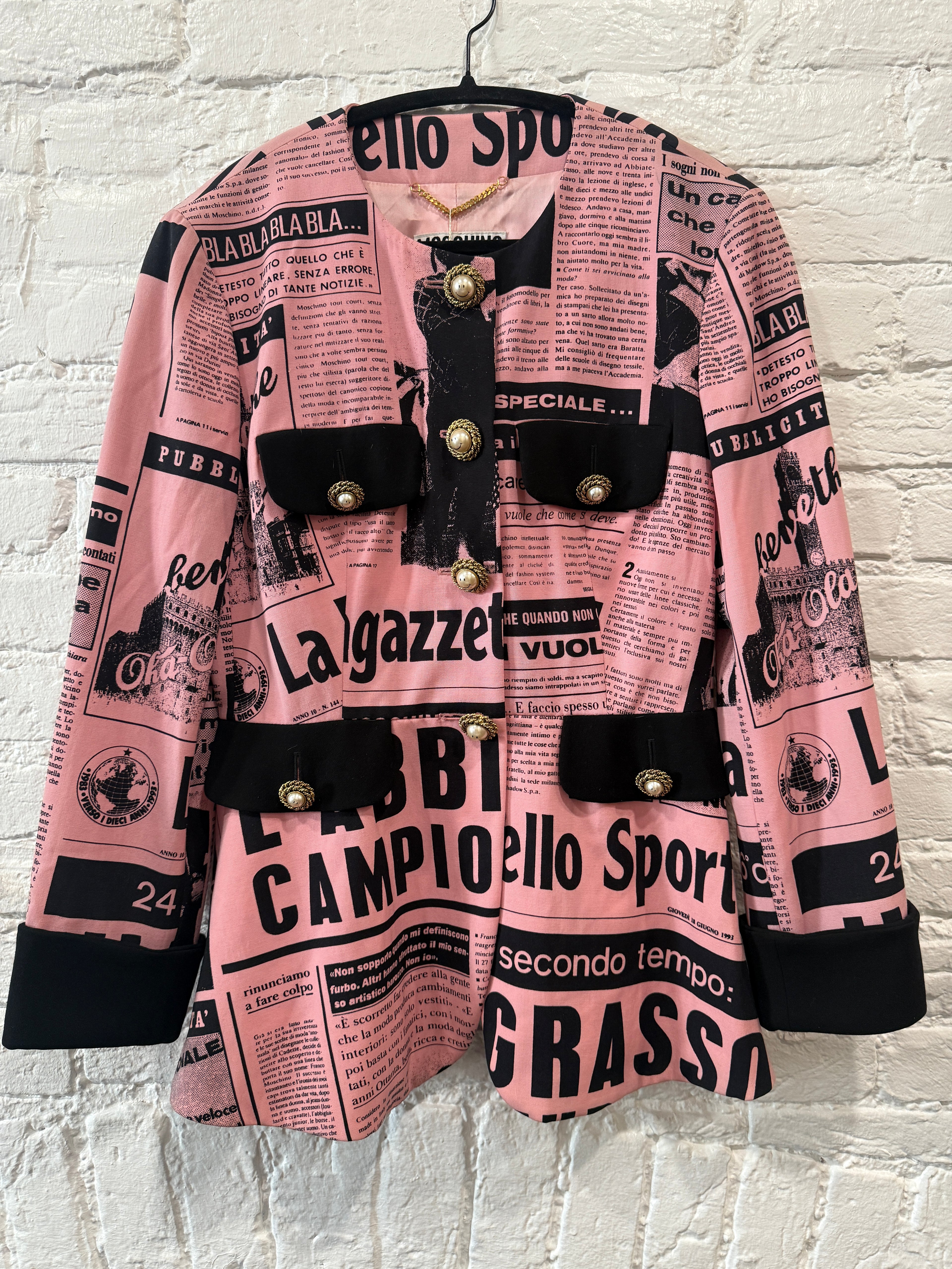 1993 Moschino 
Pink Gazzette 
Blazer
