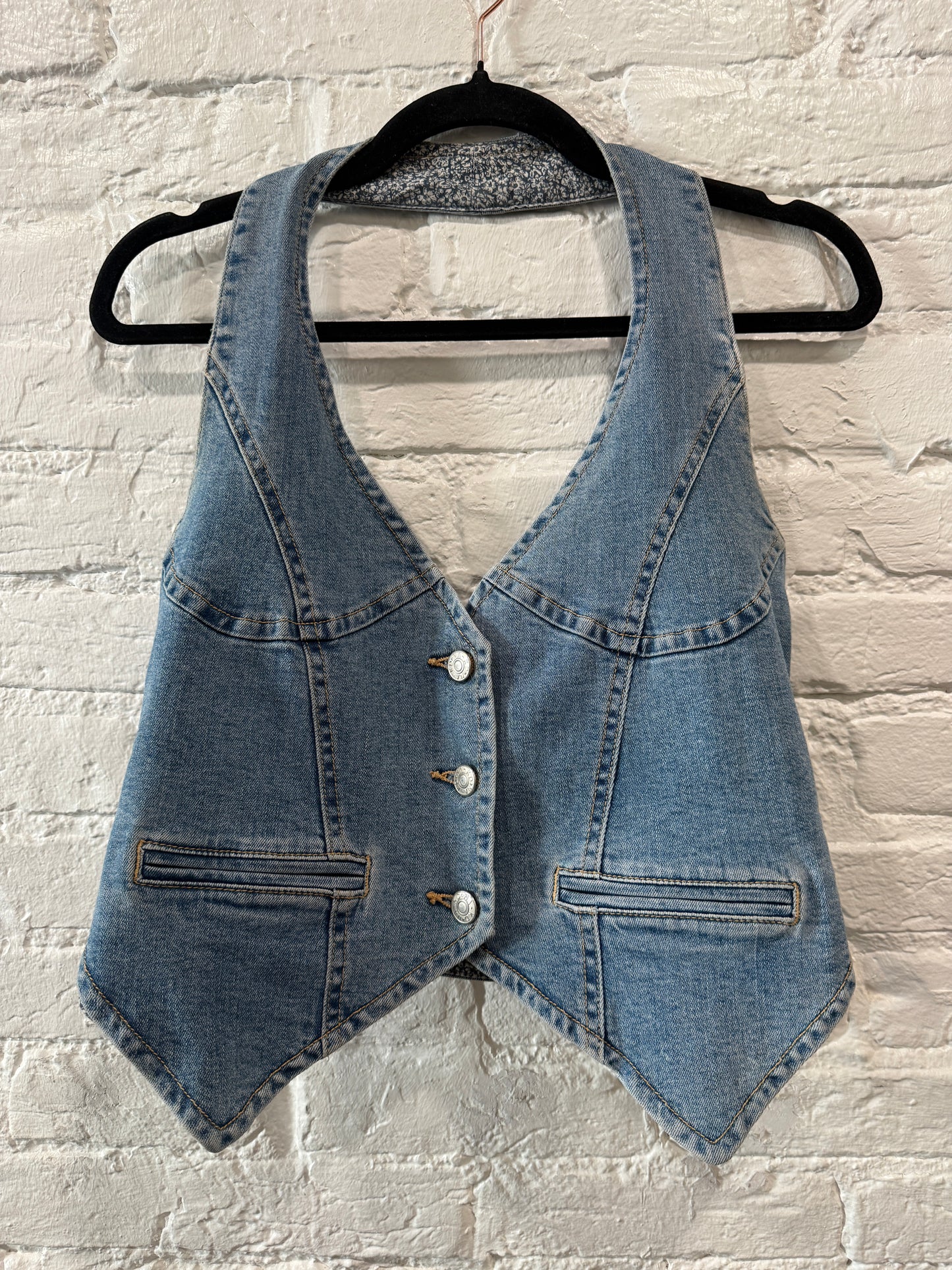 Denim halter top