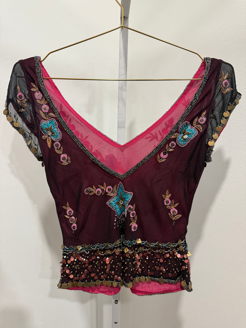 Aftershock beaded sequin top