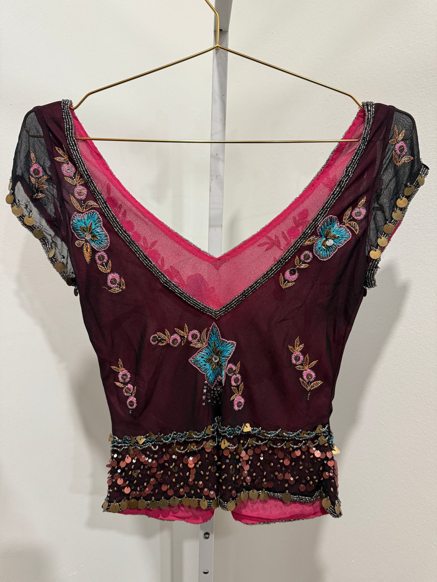 Aftershock beaded sequin top