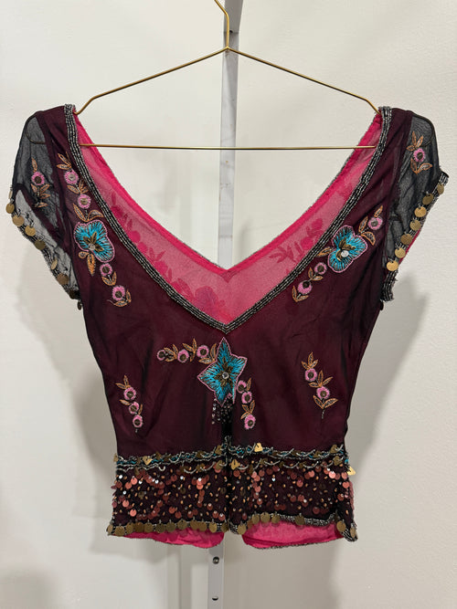 Aftershock beaded sequin top