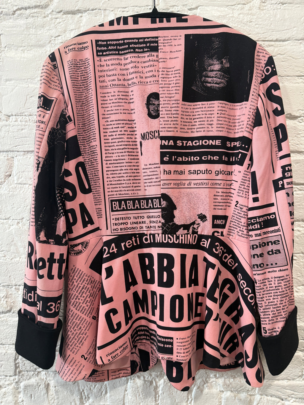 1993 Moschino 
Pink Gazzette 
Blazer