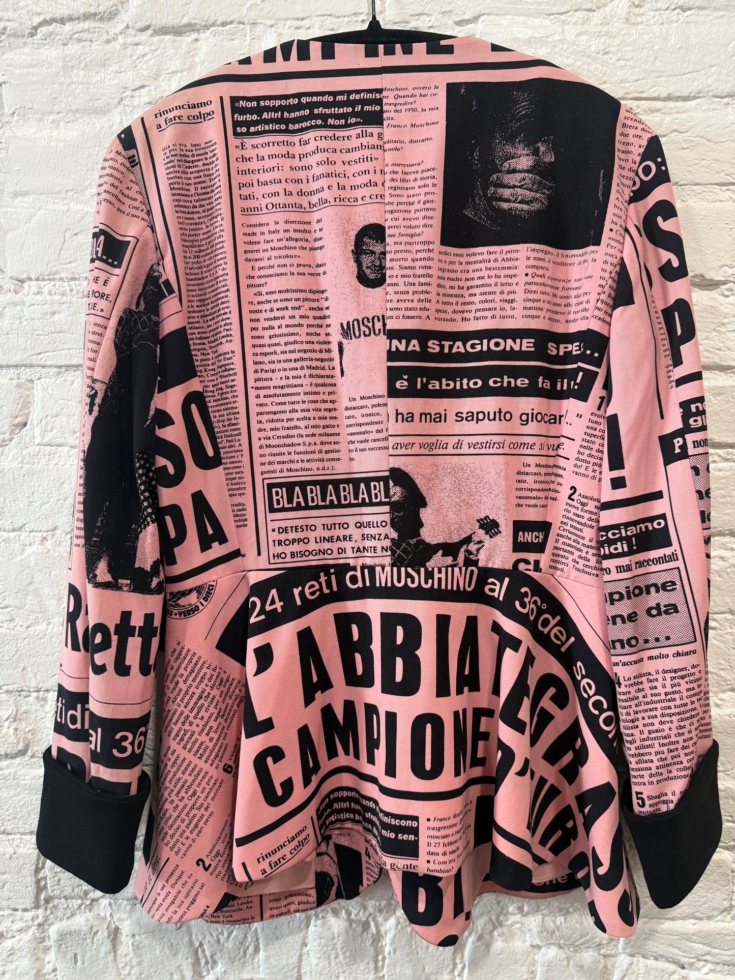 1993 Moschino 
Pink Gazzette 
Blazer
