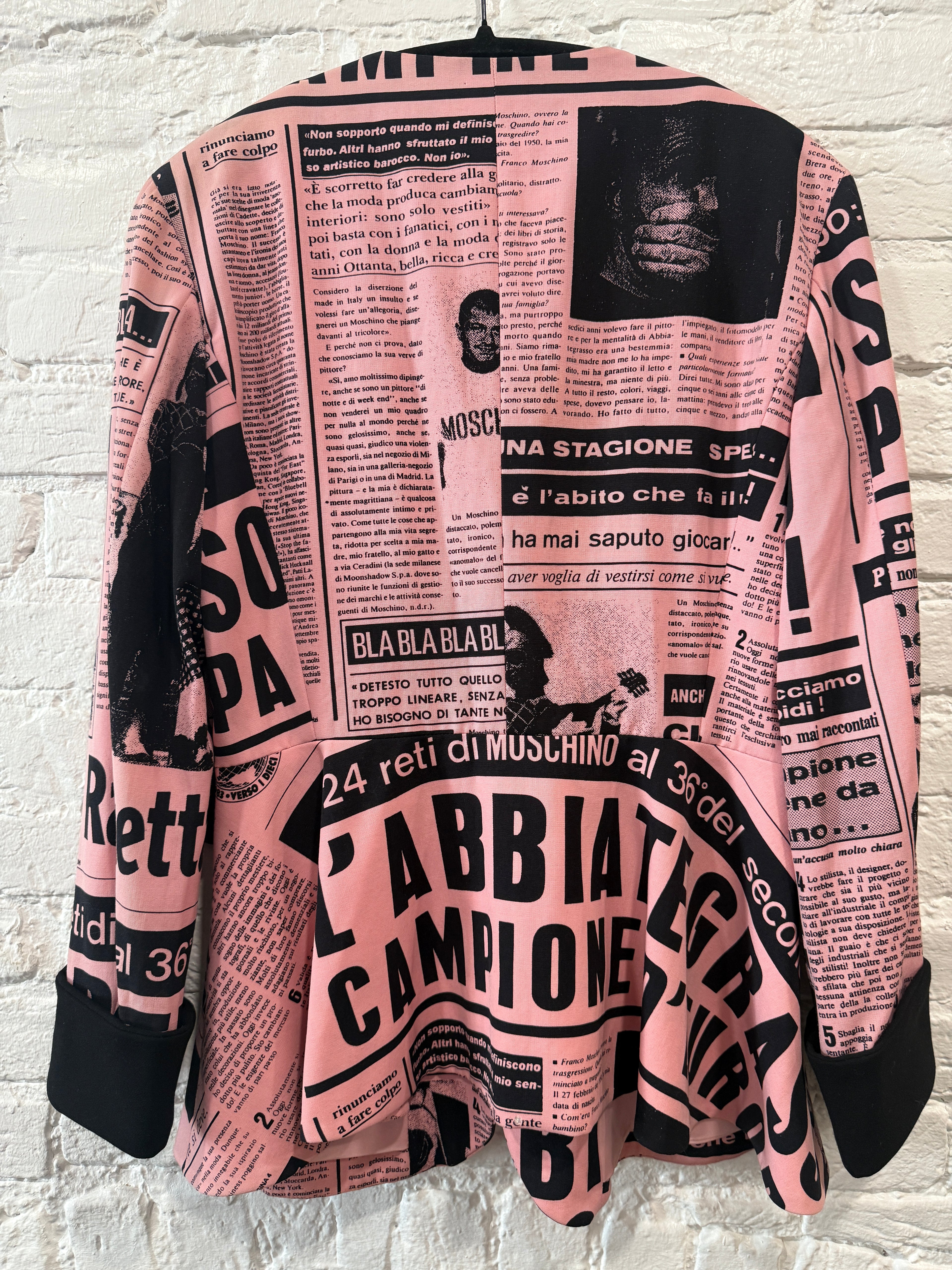 1993 Moschino 
Pink Gazzette 
Blazer