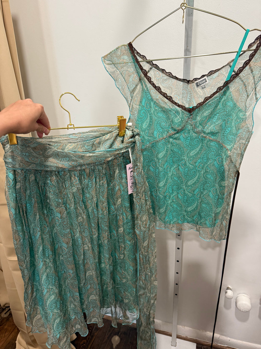 French Silk Teal Paisley Set