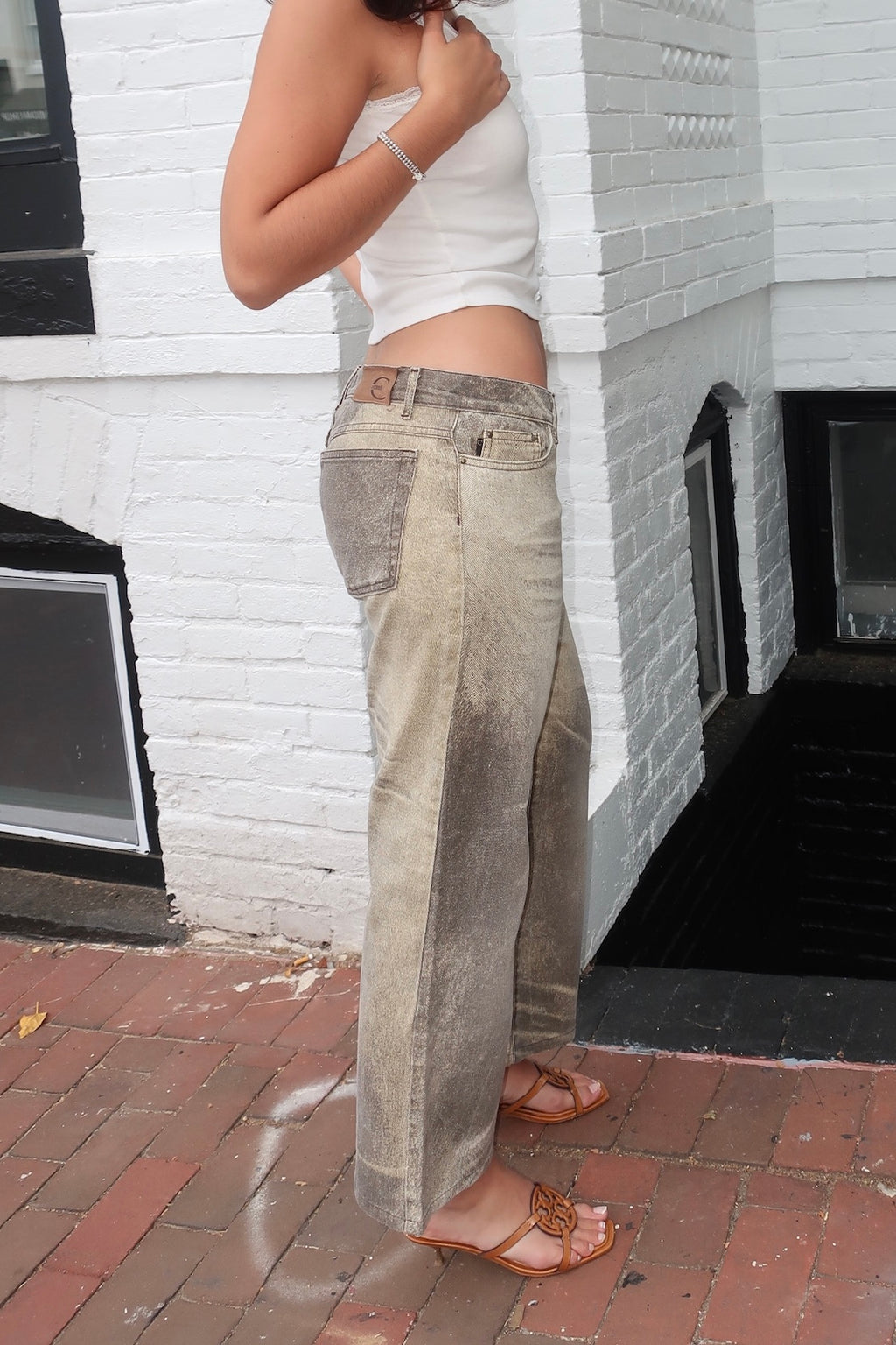 Cavalli Khaki Faded Jeans