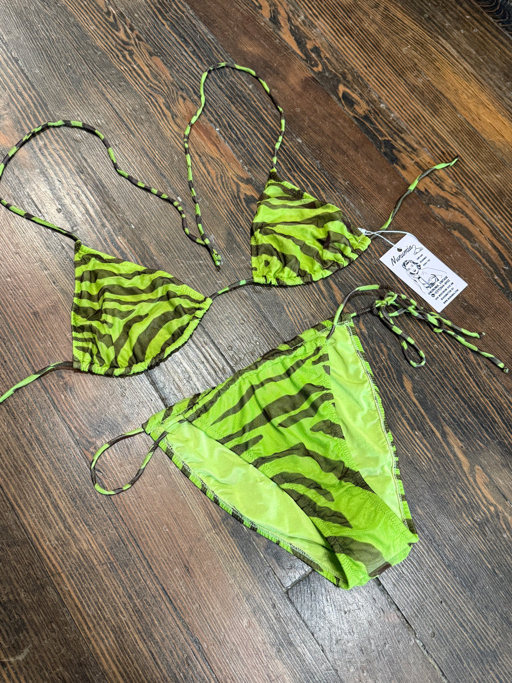 D&G Rare Mesh Green Tiger Bikini