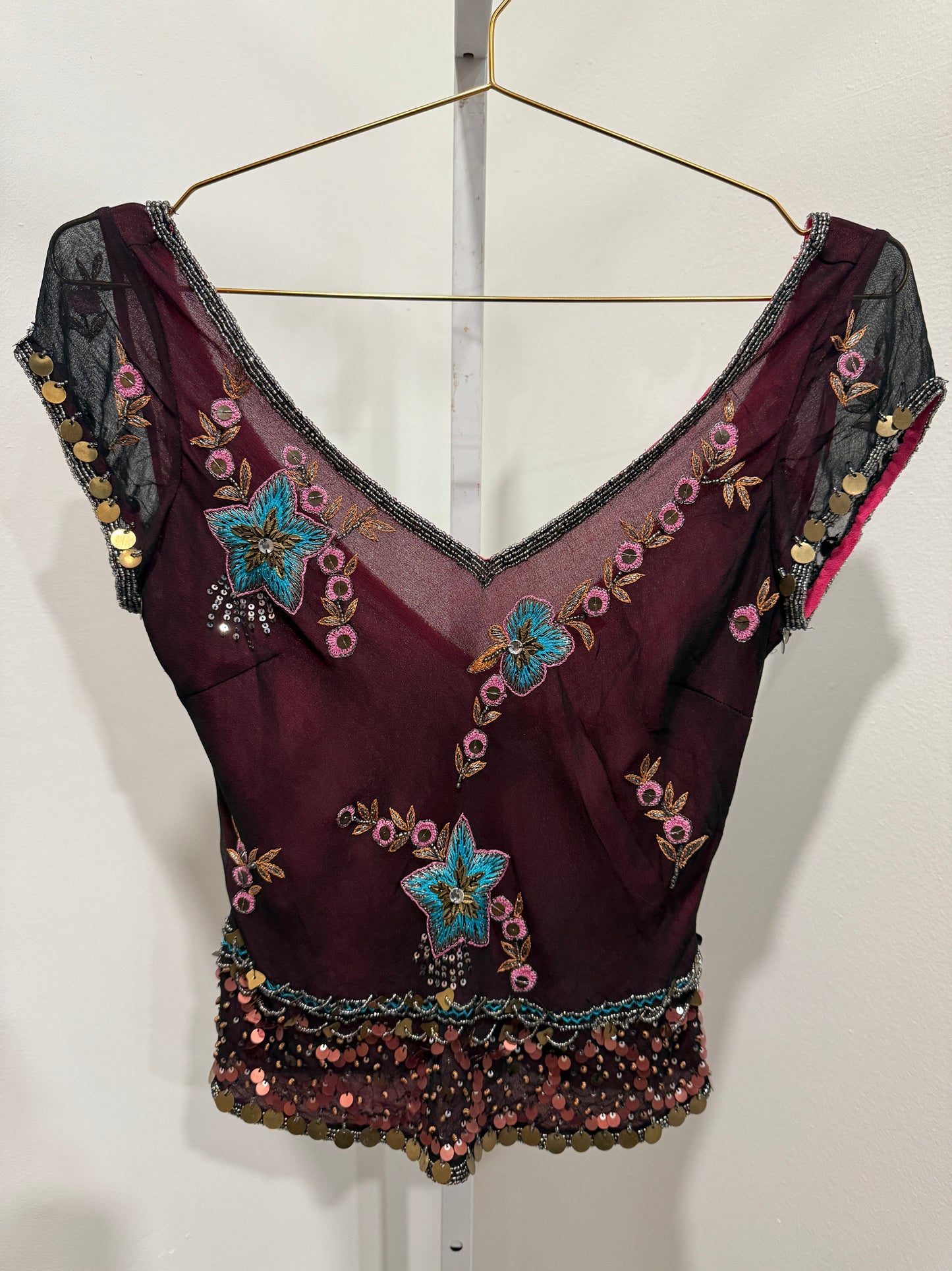 Aftershock beaded sequin top