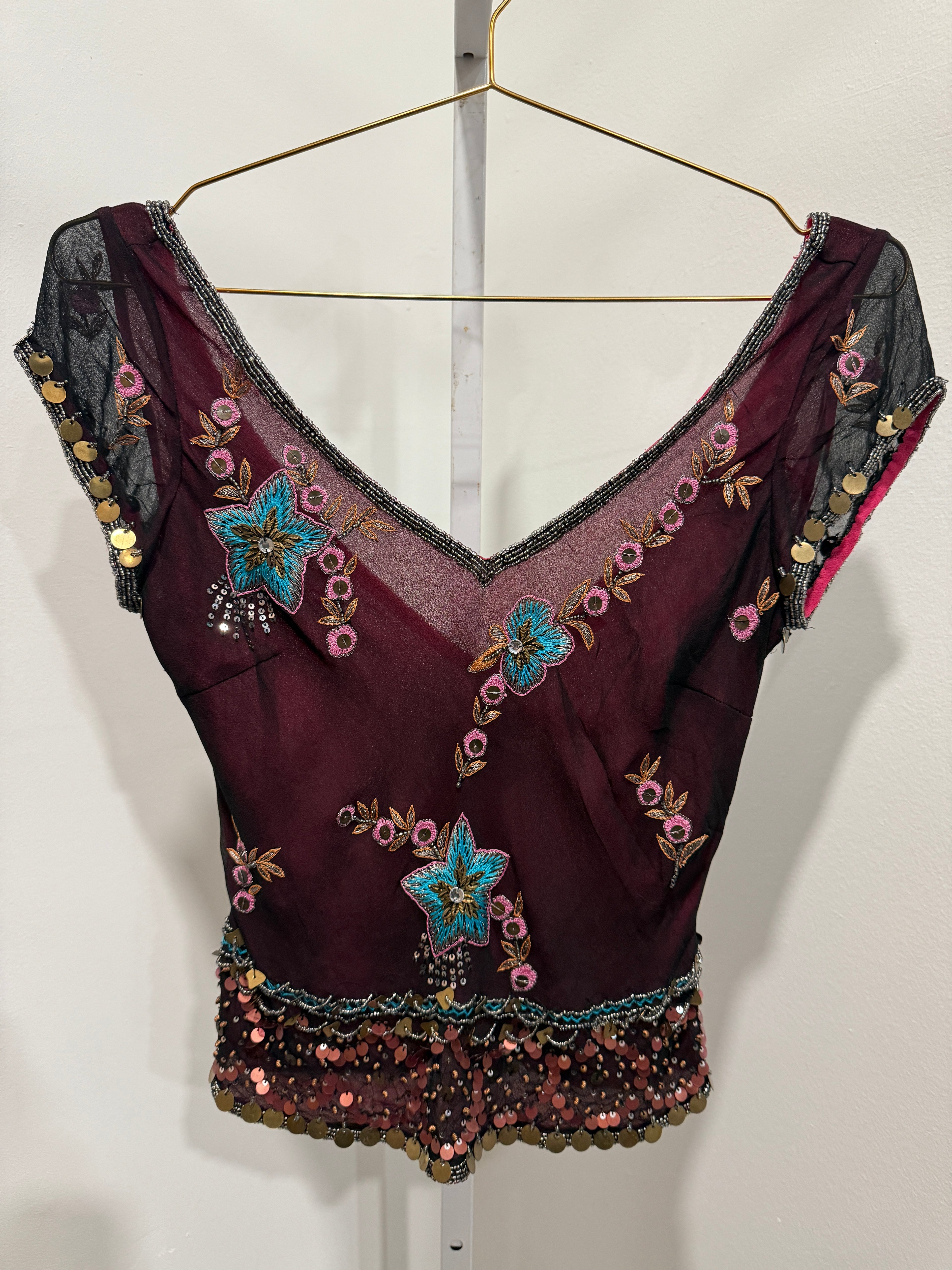 Aftershock beaded sequin top