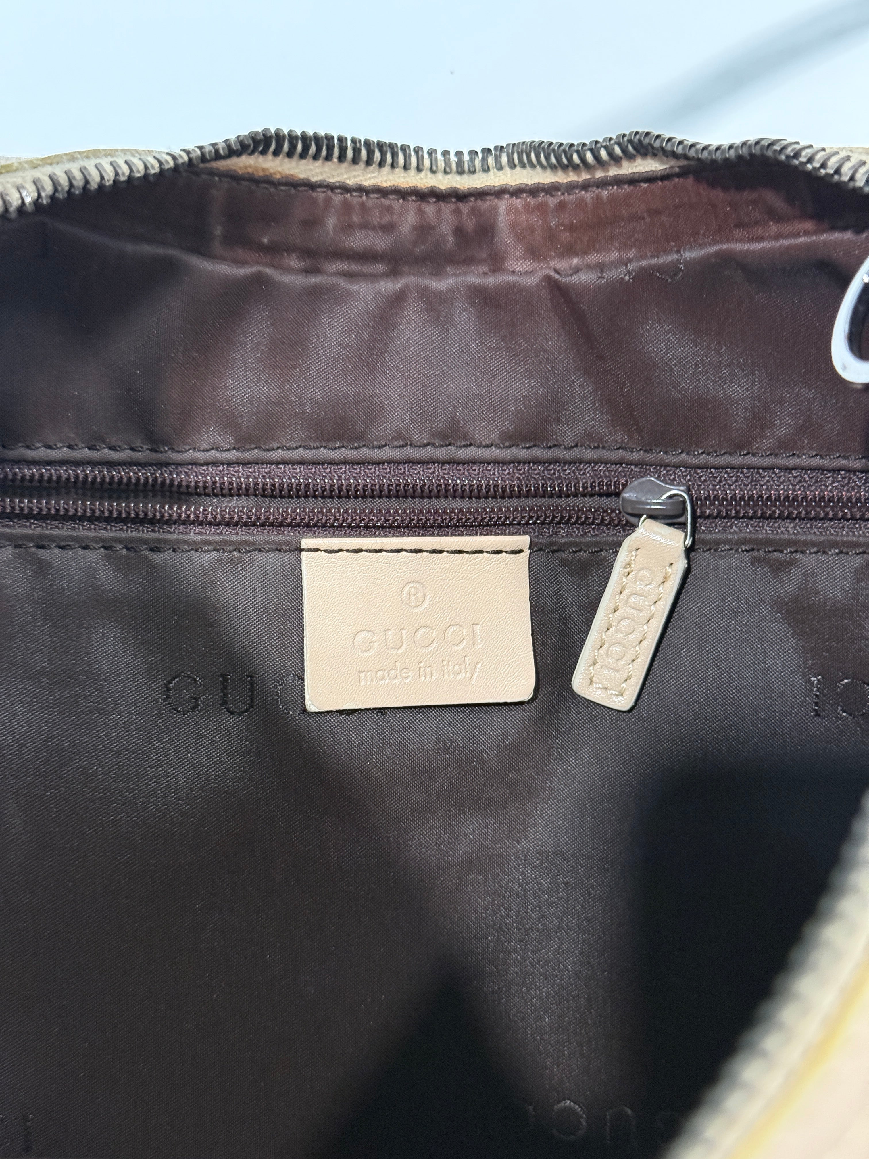 Cream Leather Gucci Handbag