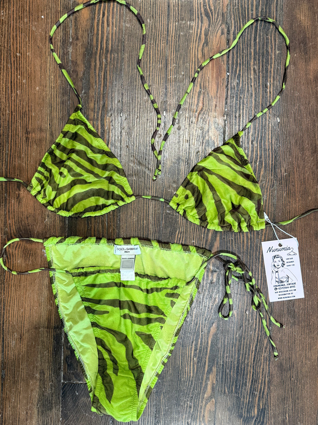 D&G Rare Mesh Green Tiger Bikini