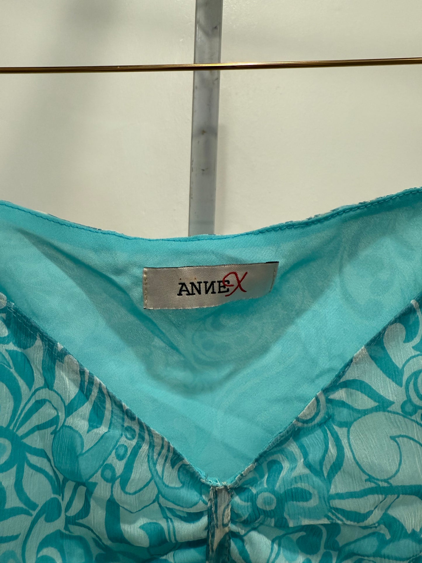 Blue Floral Silk Set