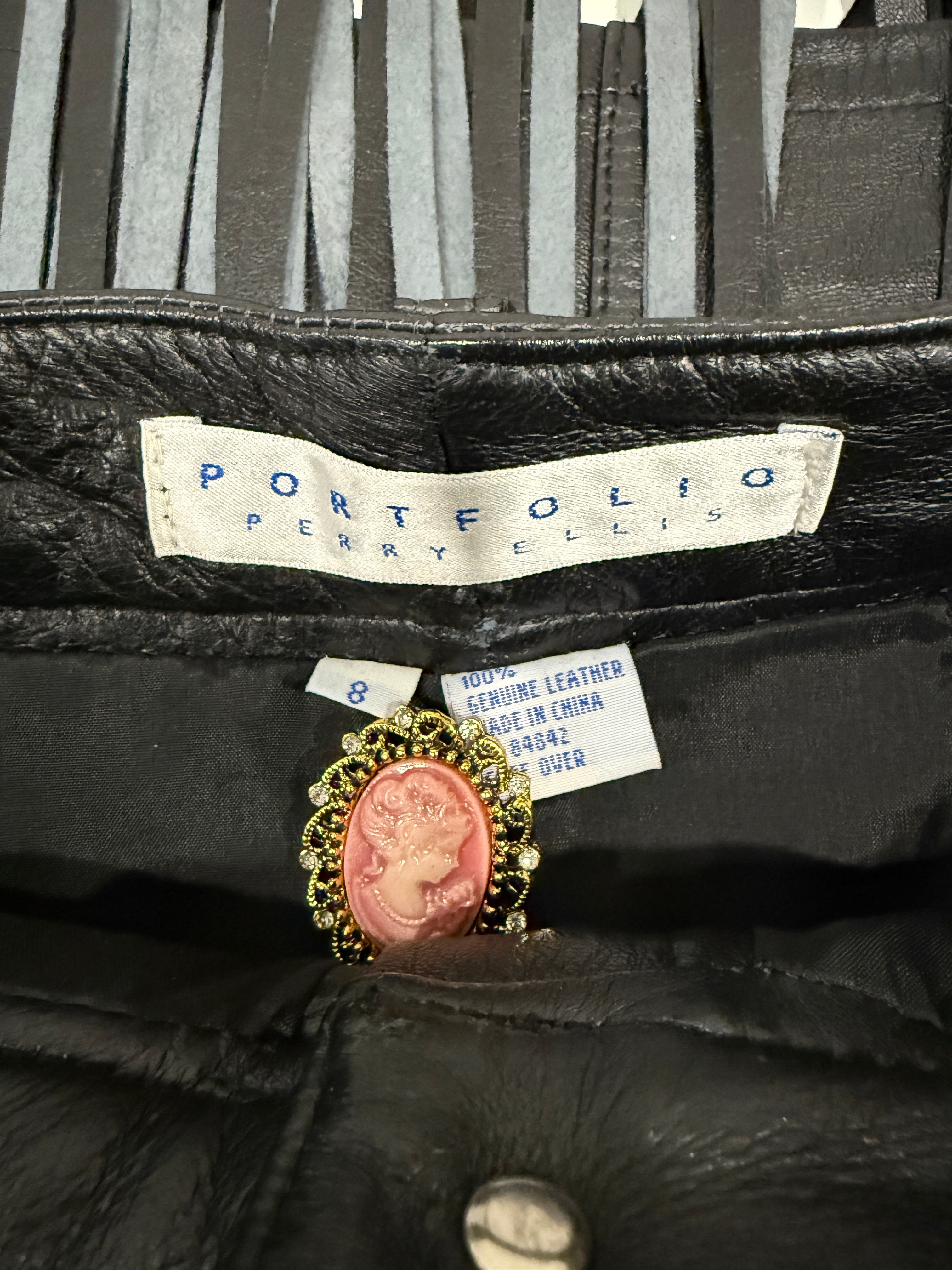 Perry Ellis by Marc Jacobs 1992 Leather Skirt
