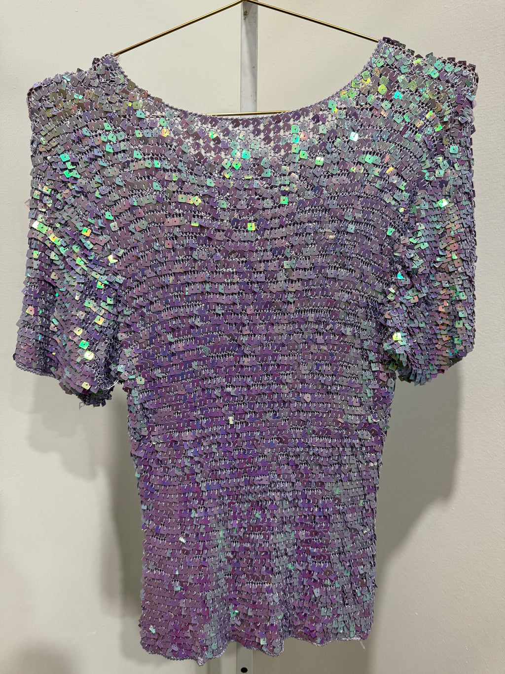 Purple Sequin 
Crochet Top SS