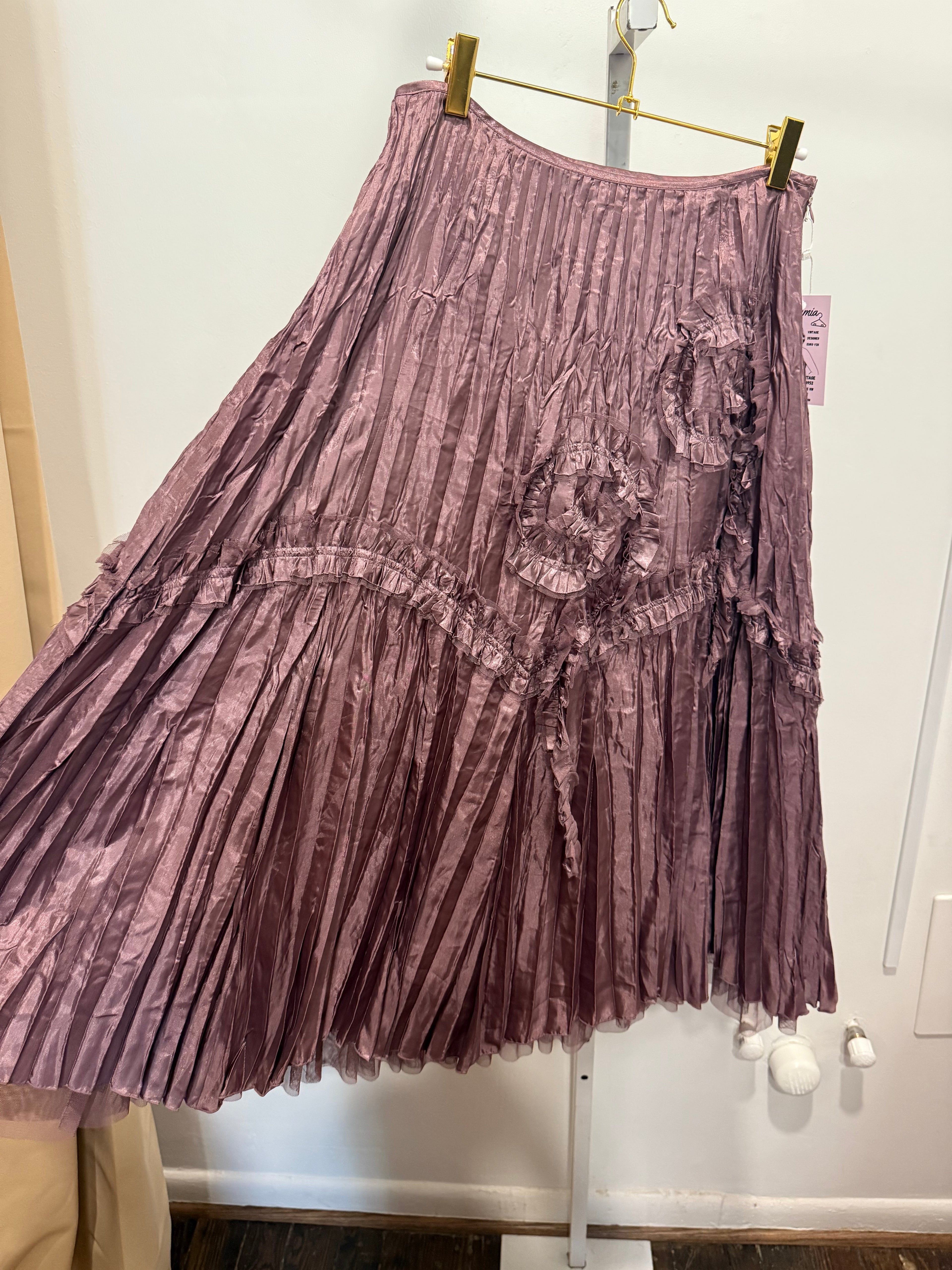 French Mauve Crinkle Skirt Set