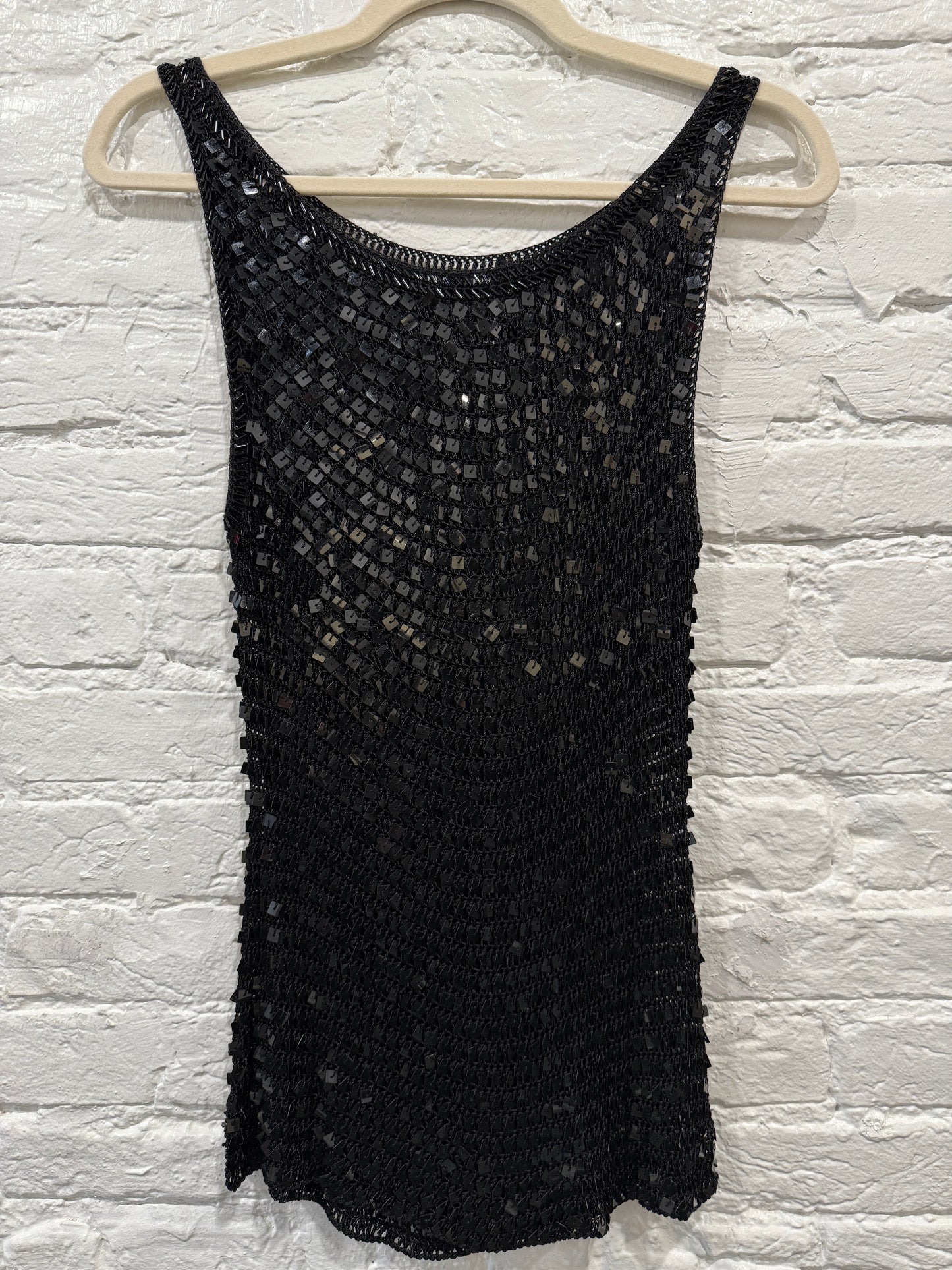 Black Sequin
Crochet Top 
Sleeveless