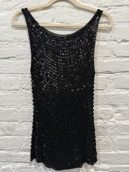 Black Sequin
Crochet Top 
Sleeveless