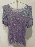 Purple Sequin 
Crochet Top SS