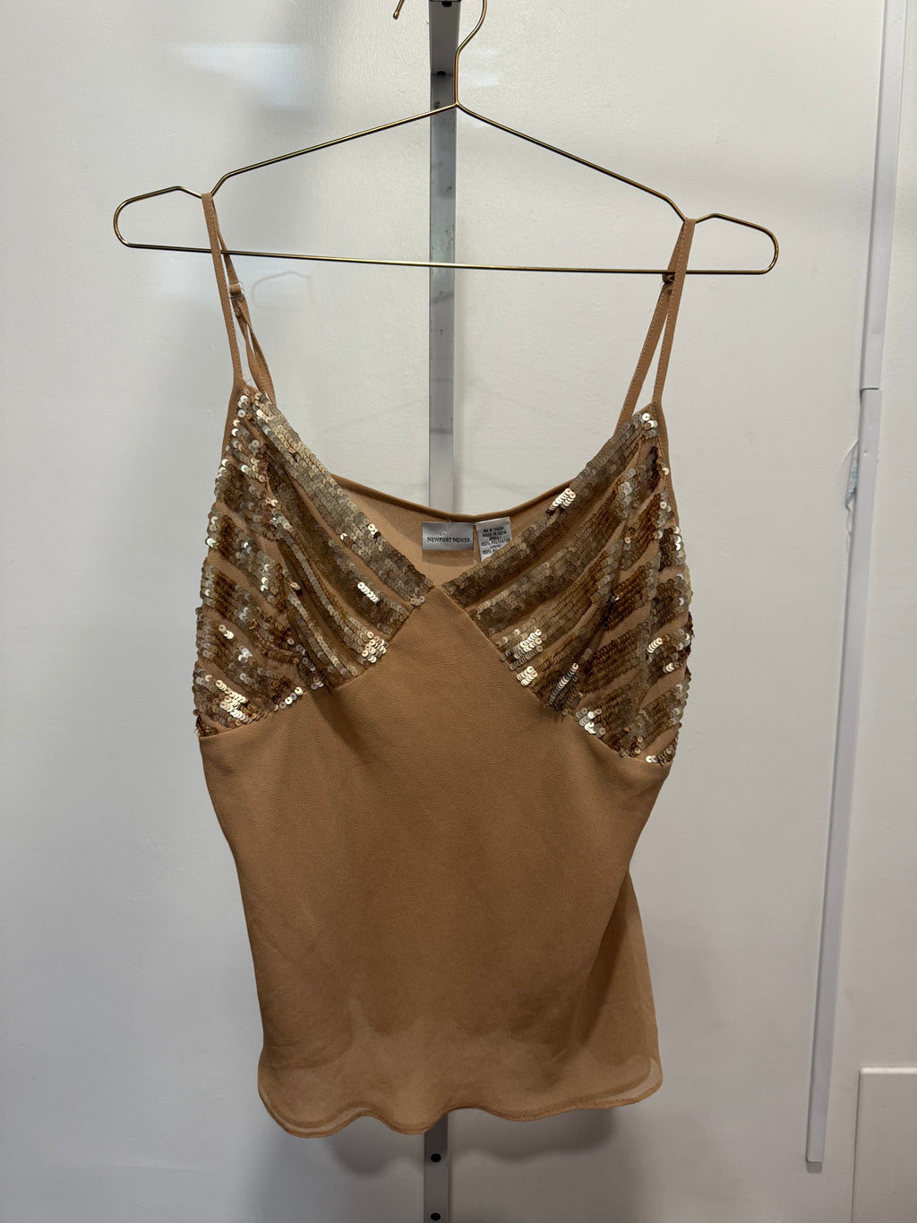 Sequin tan cami top