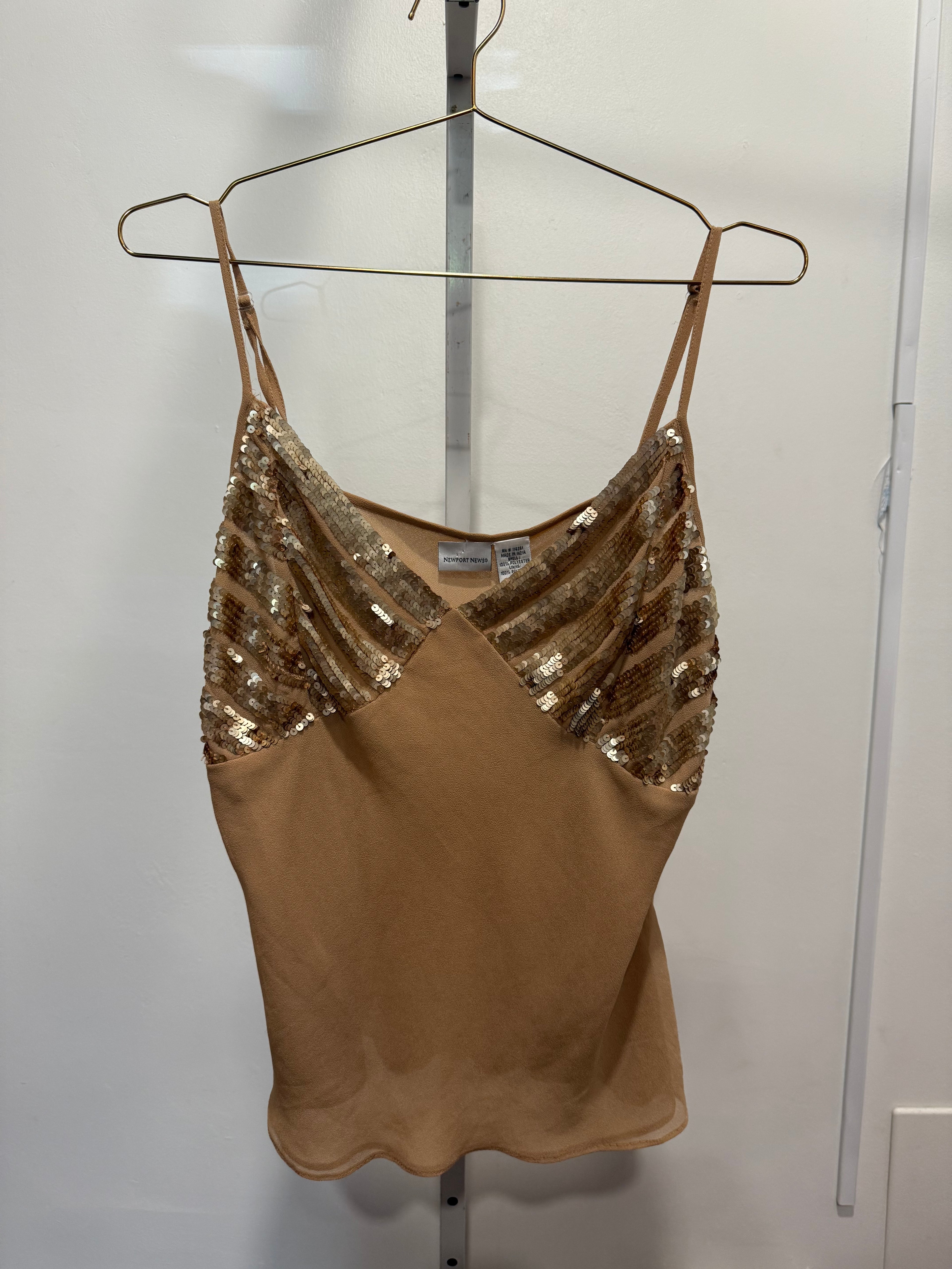Sequin tan cami top