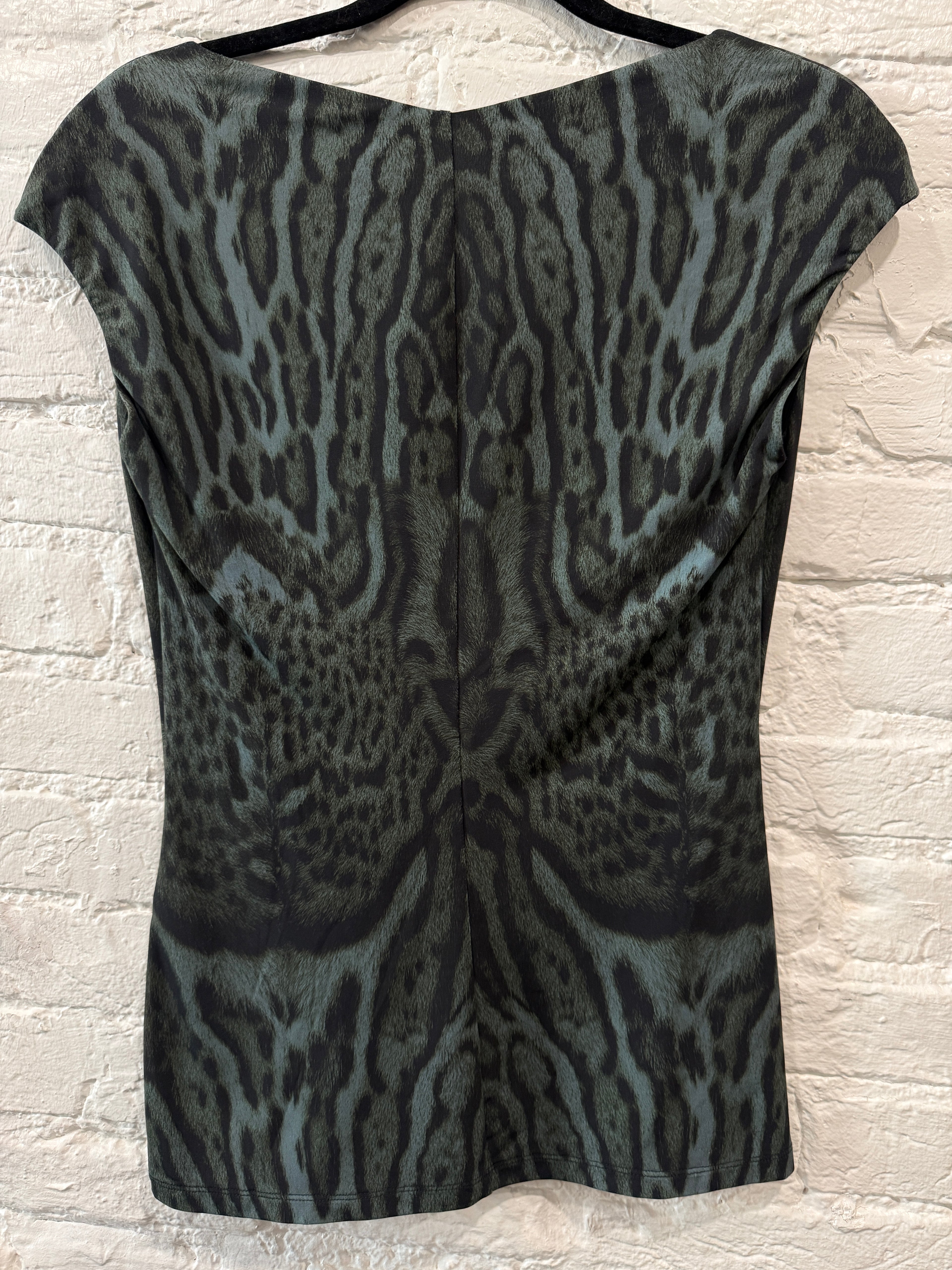 Roberto Cavalli Green Cheetah Print
