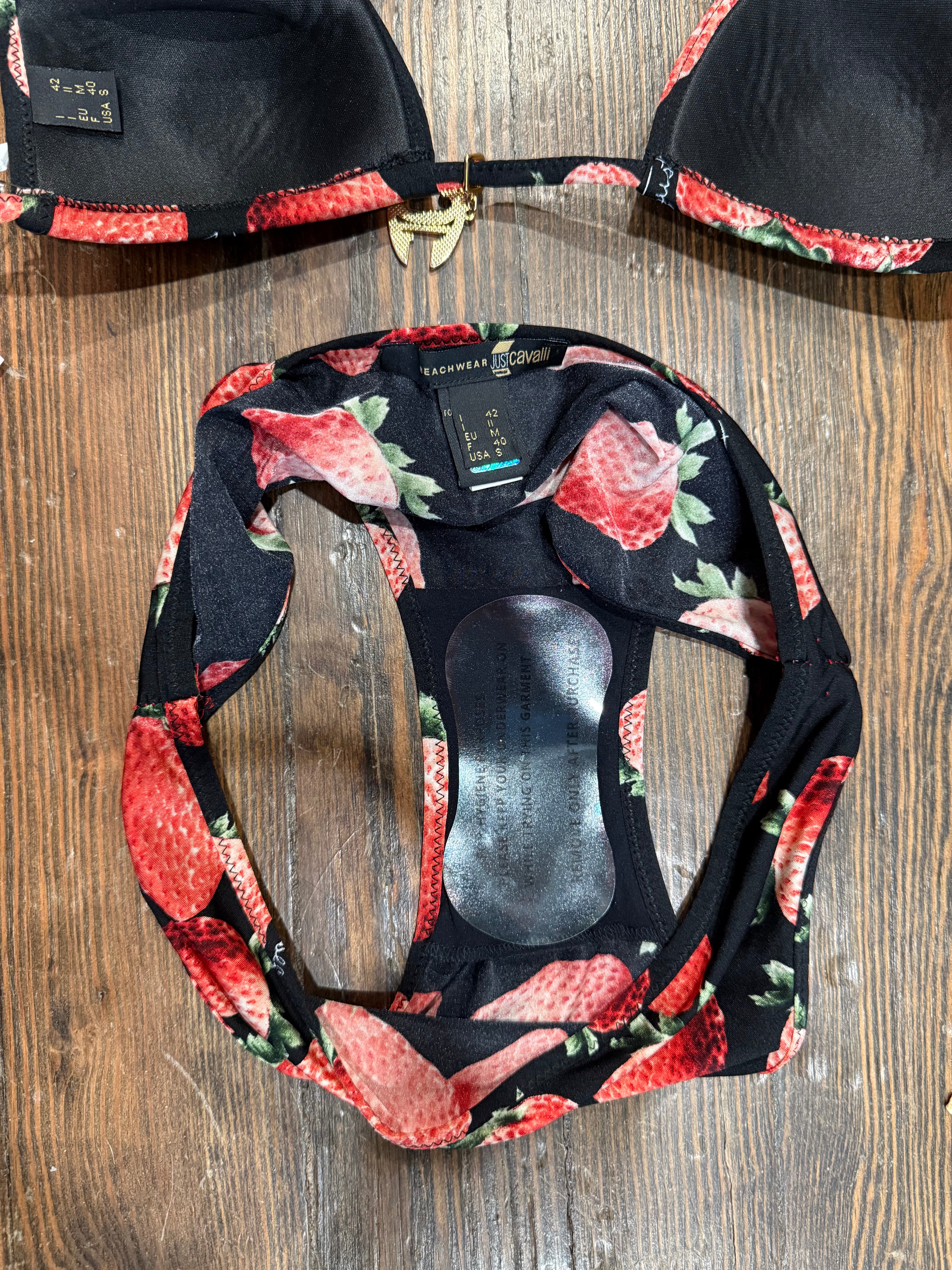 Vtg Cavalli Strawberry Bikini set as is