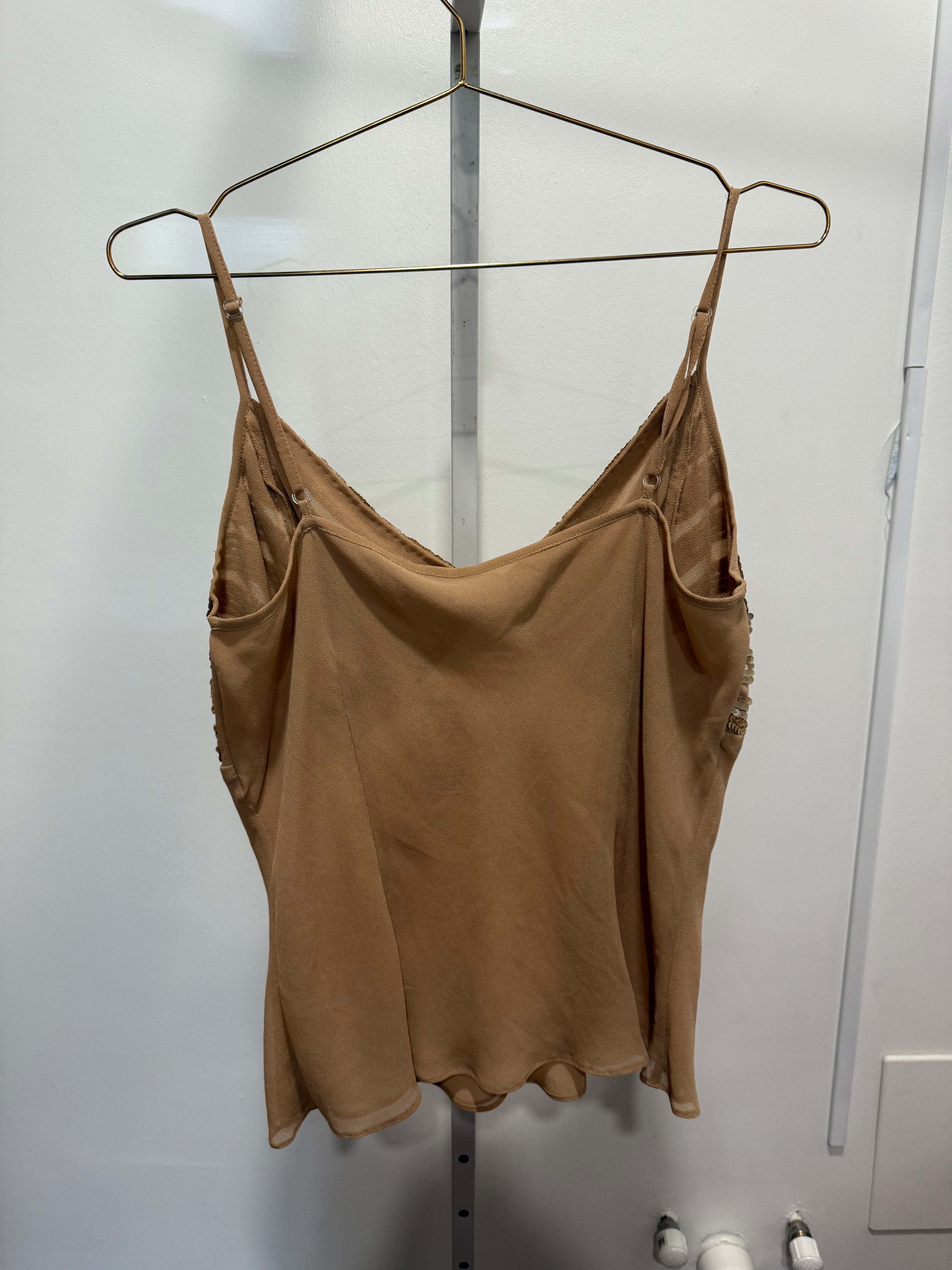 Sequin tan cami top