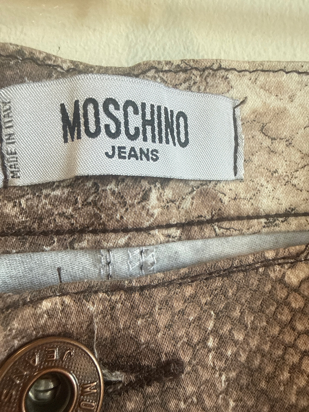 Moschino Snakeskin Print Pants