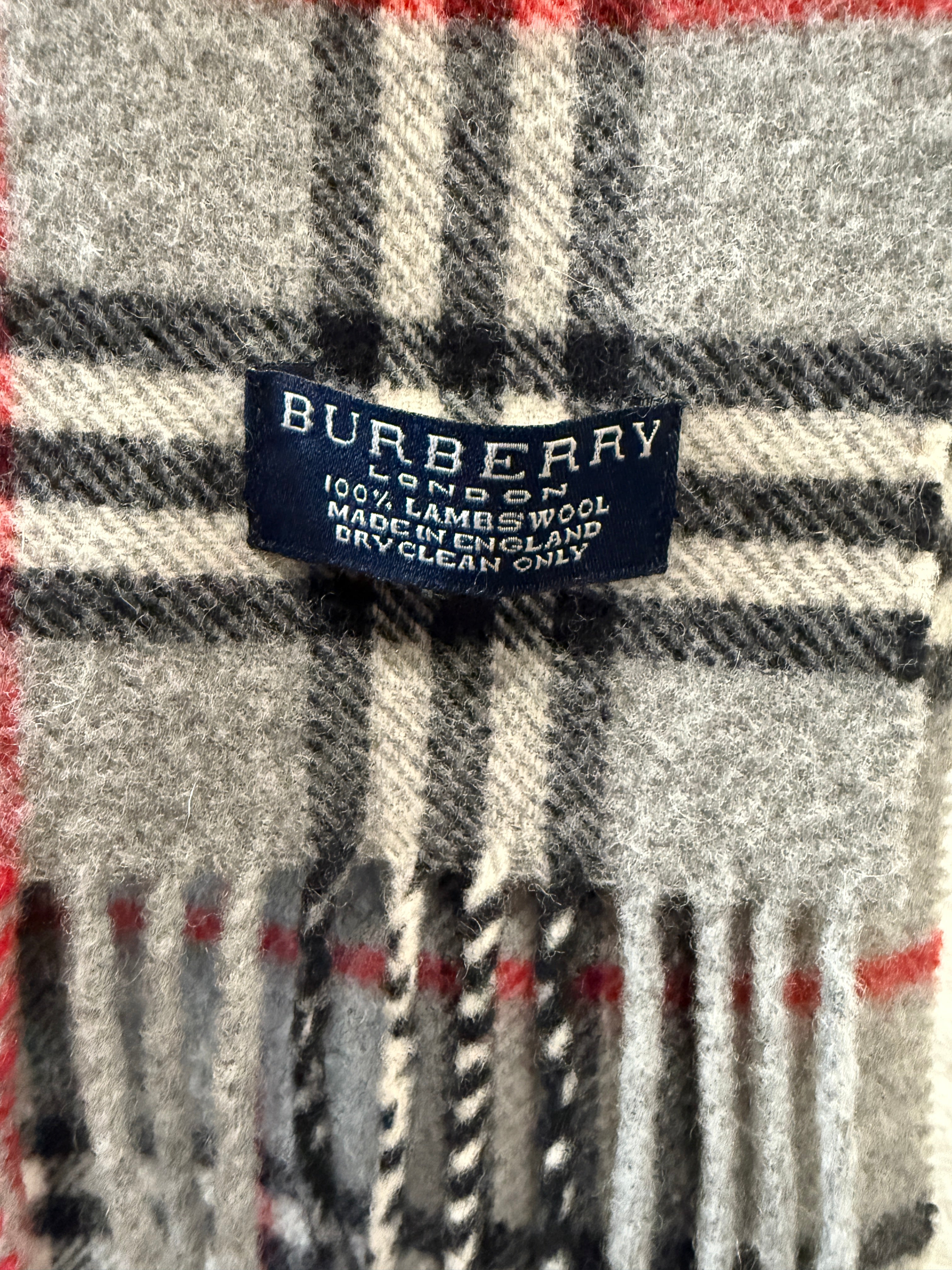 Burberry Lambwool Gray Scarf