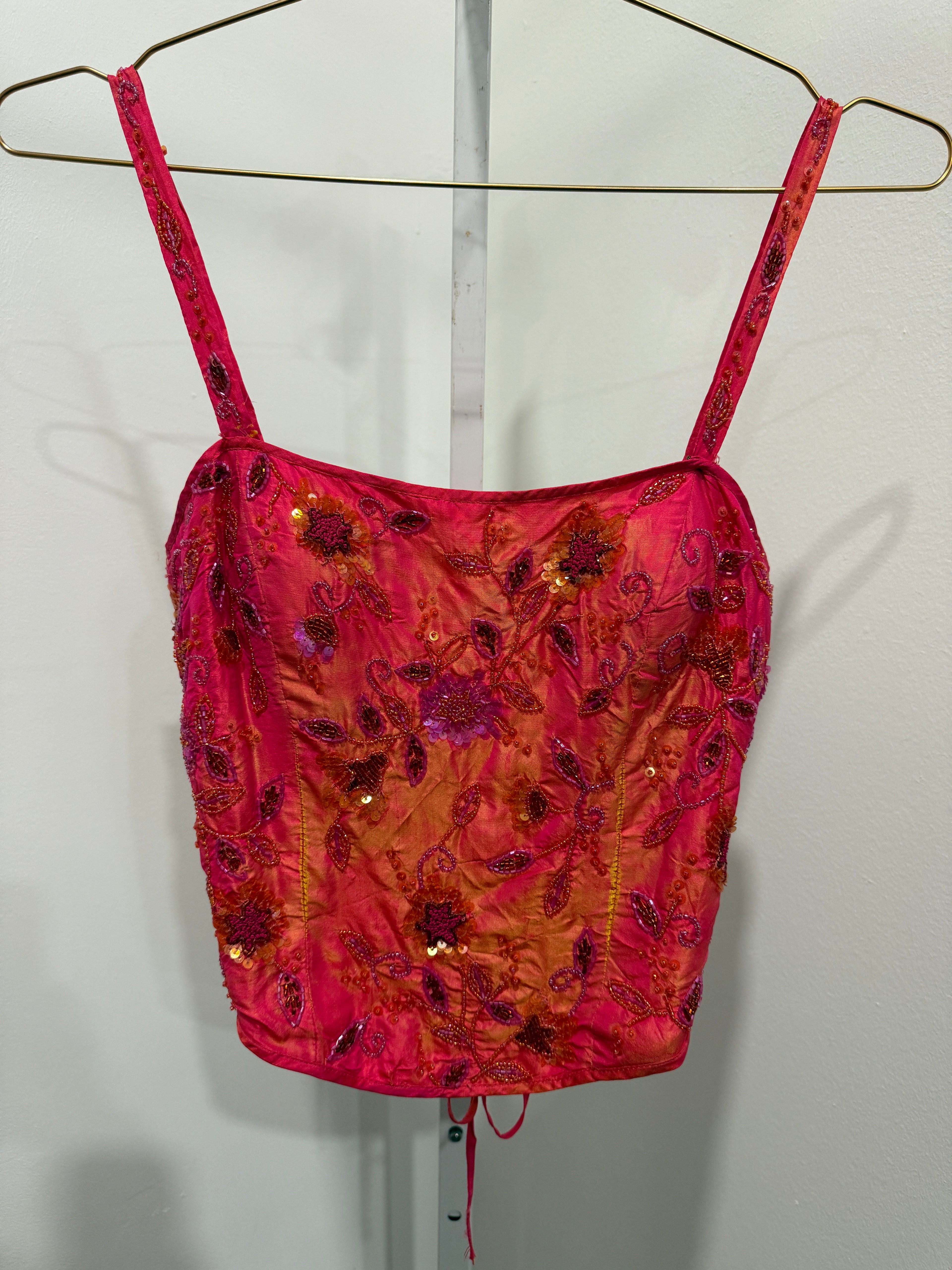 Scala Pink gold beaded corset
