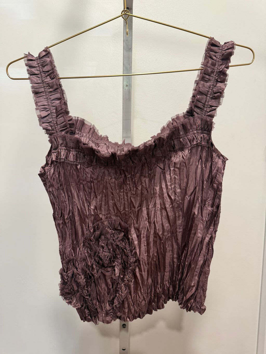 French Mauve Crinkle Skirt Set