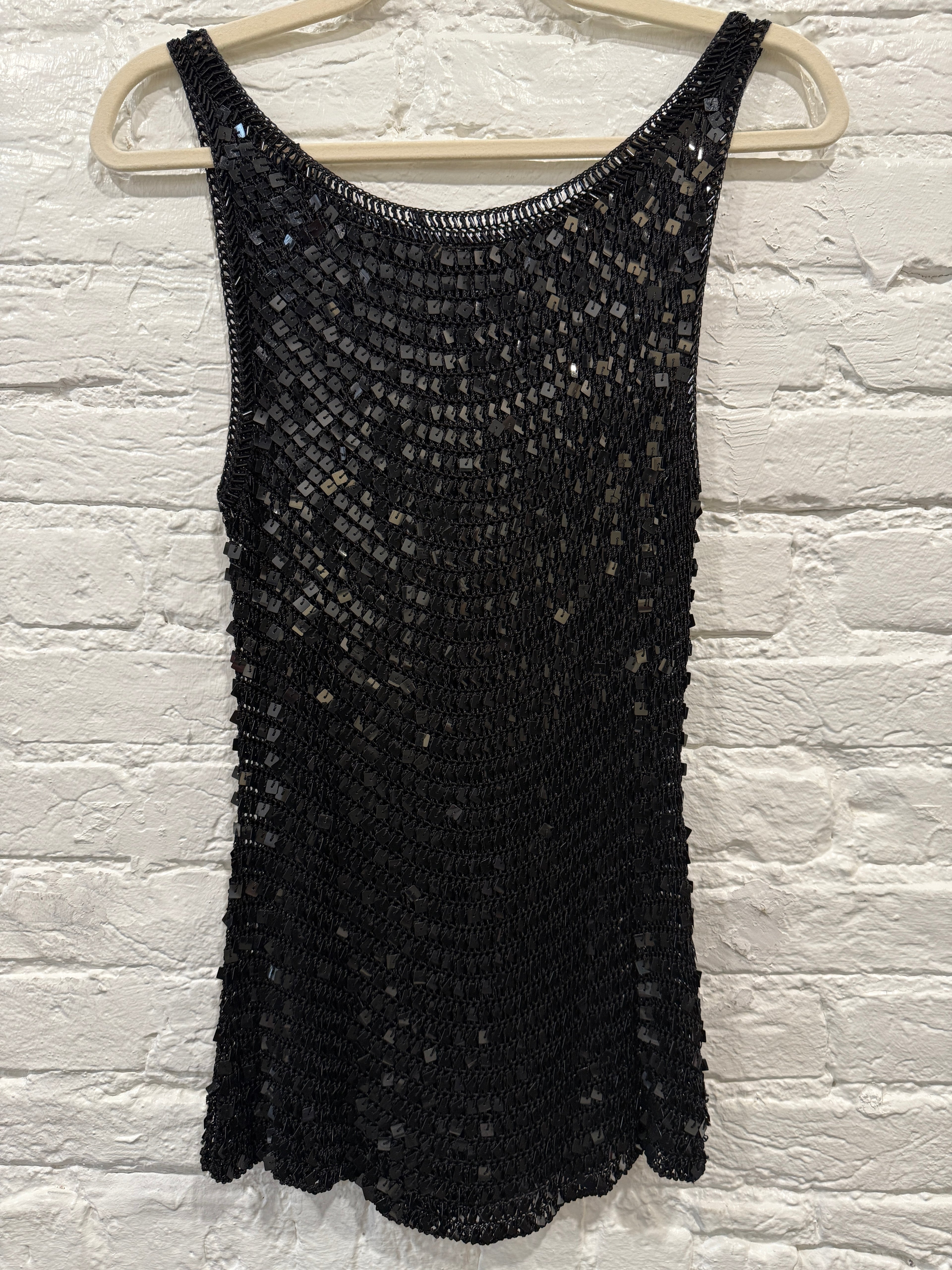 Black Sequin
Crochet Top 
Sleeveless