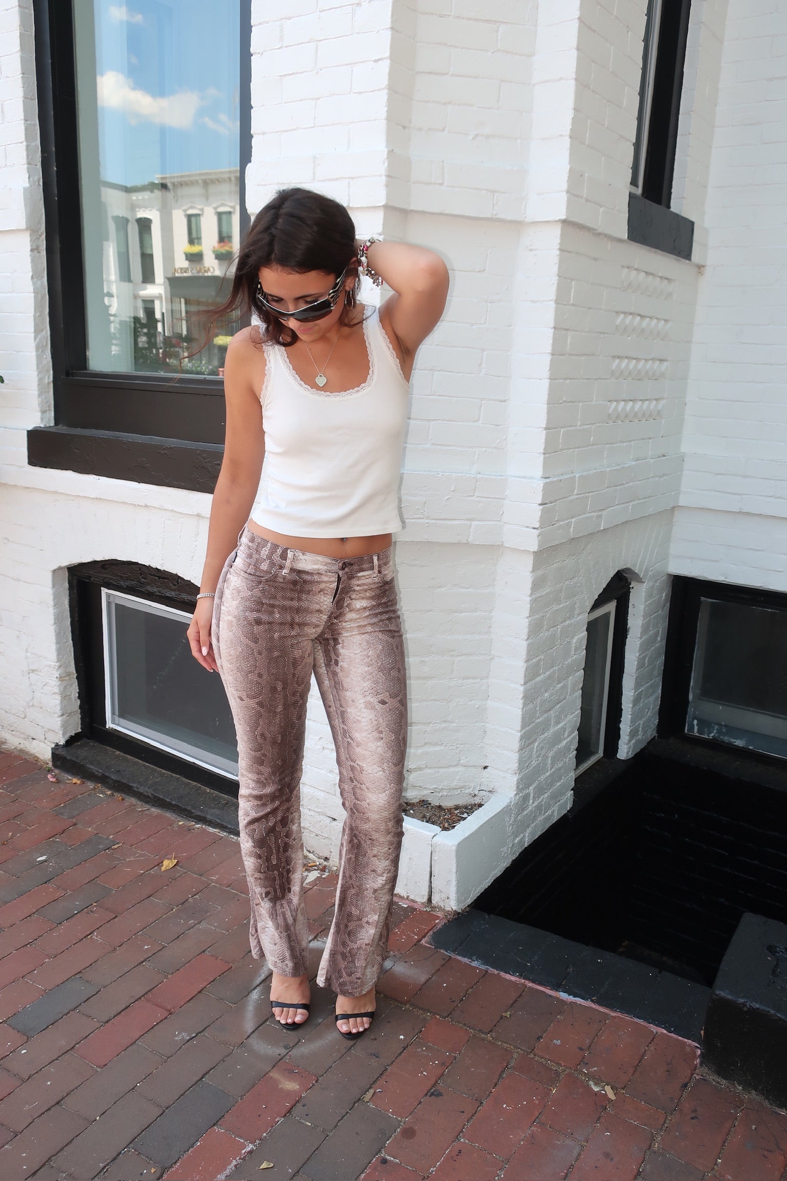 Moschino Snakeskin Print Pants