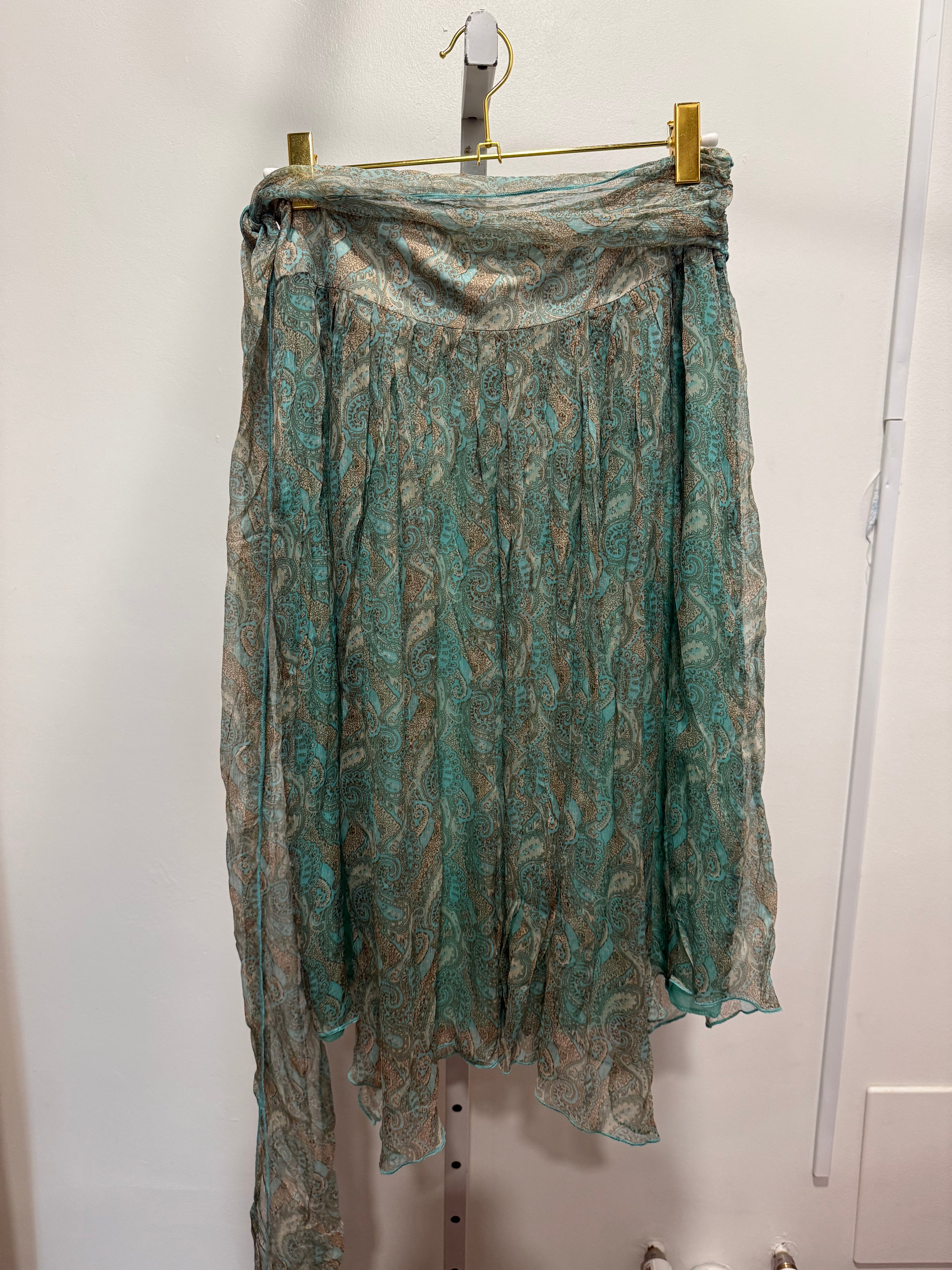French Silk Teal Paisley Set