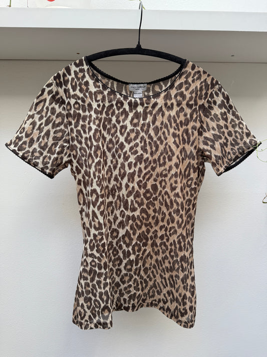 D&G Leopard Mesh Top