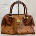 MCM Cognac Boston Handbag