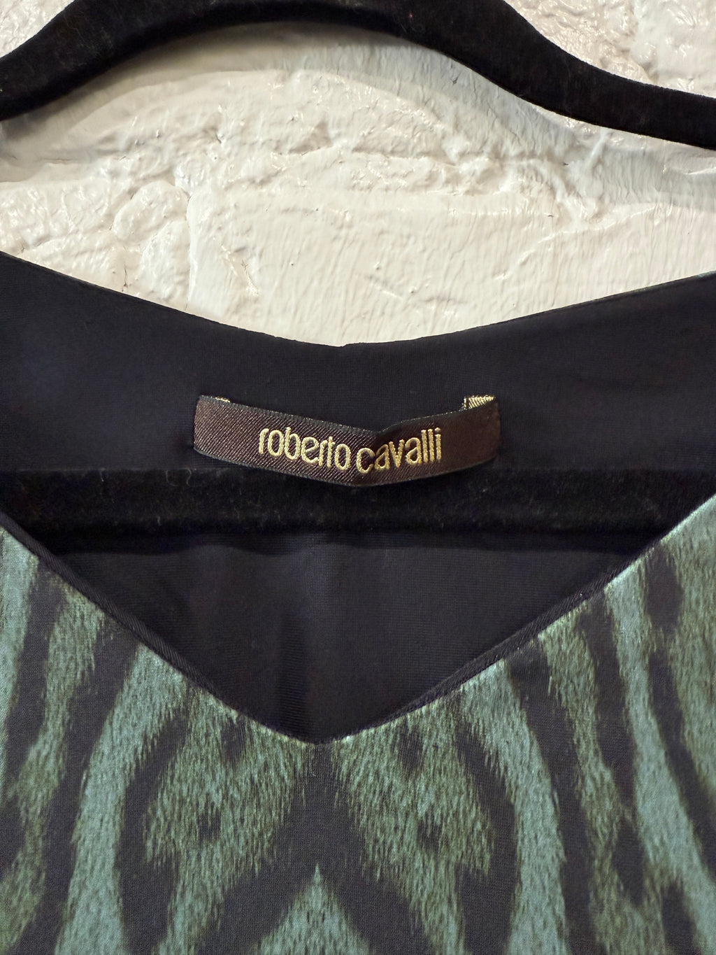Roberto Cavalli Green Cheetah Print
